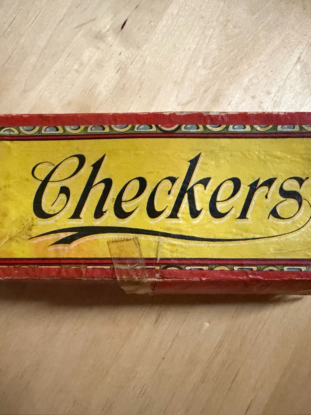 Vintage Checkers Game Box